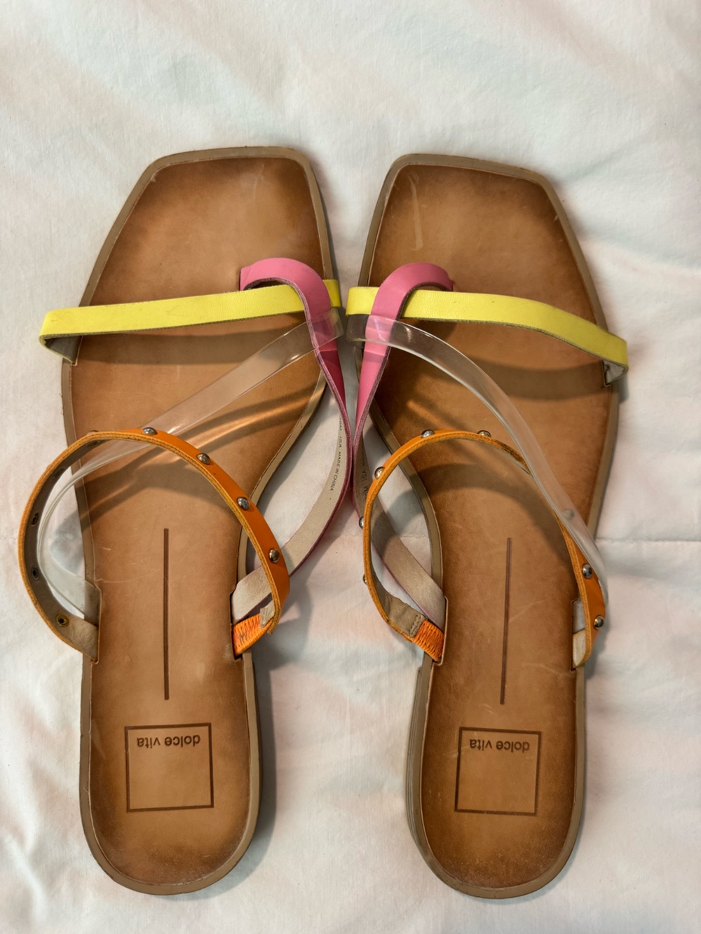 Dolce Vita Colorblock Summer Flat Sandals Size 10